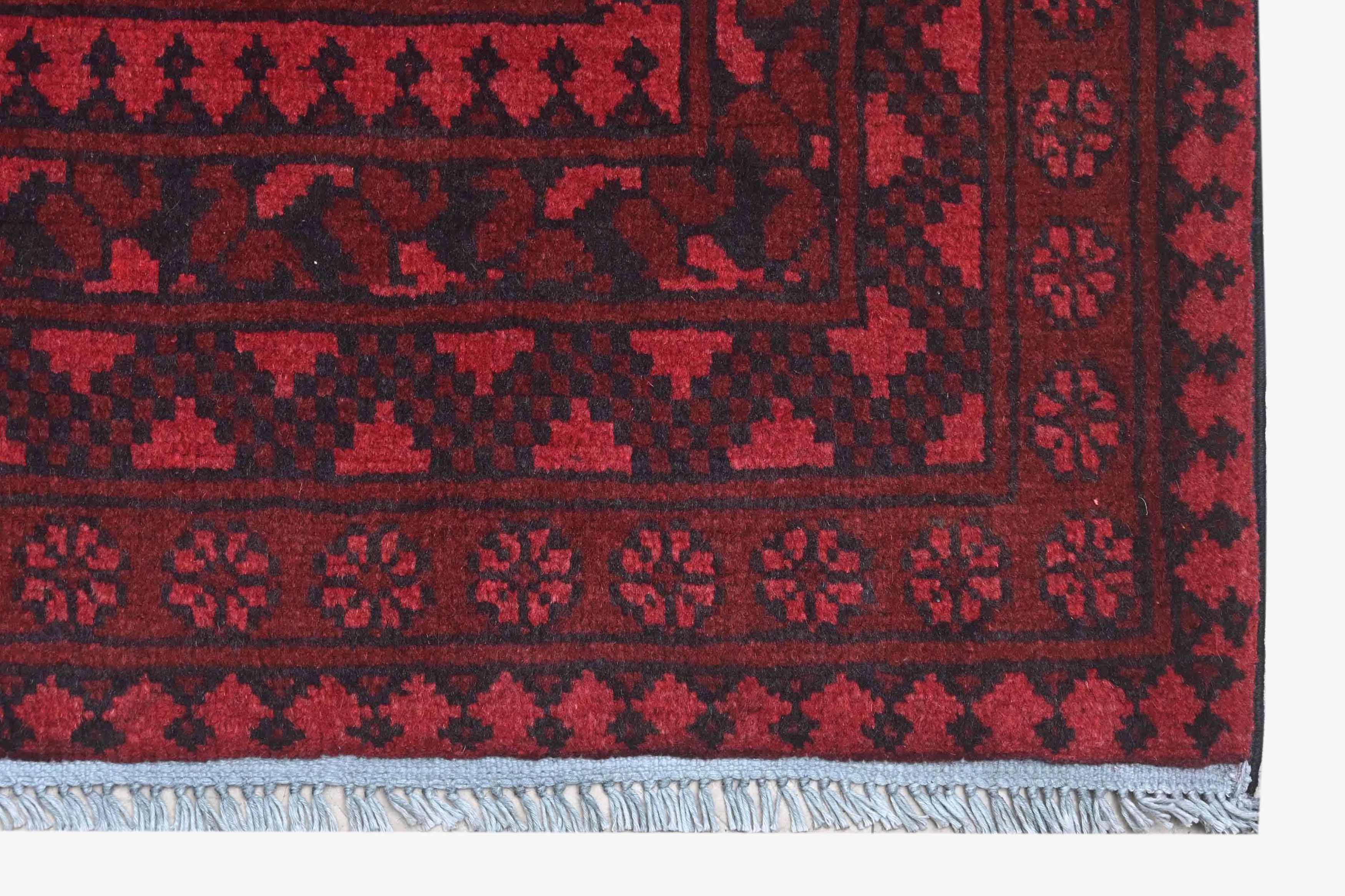 Red Afghan Red Rug PC 57767 - 1.90m X 1.26m