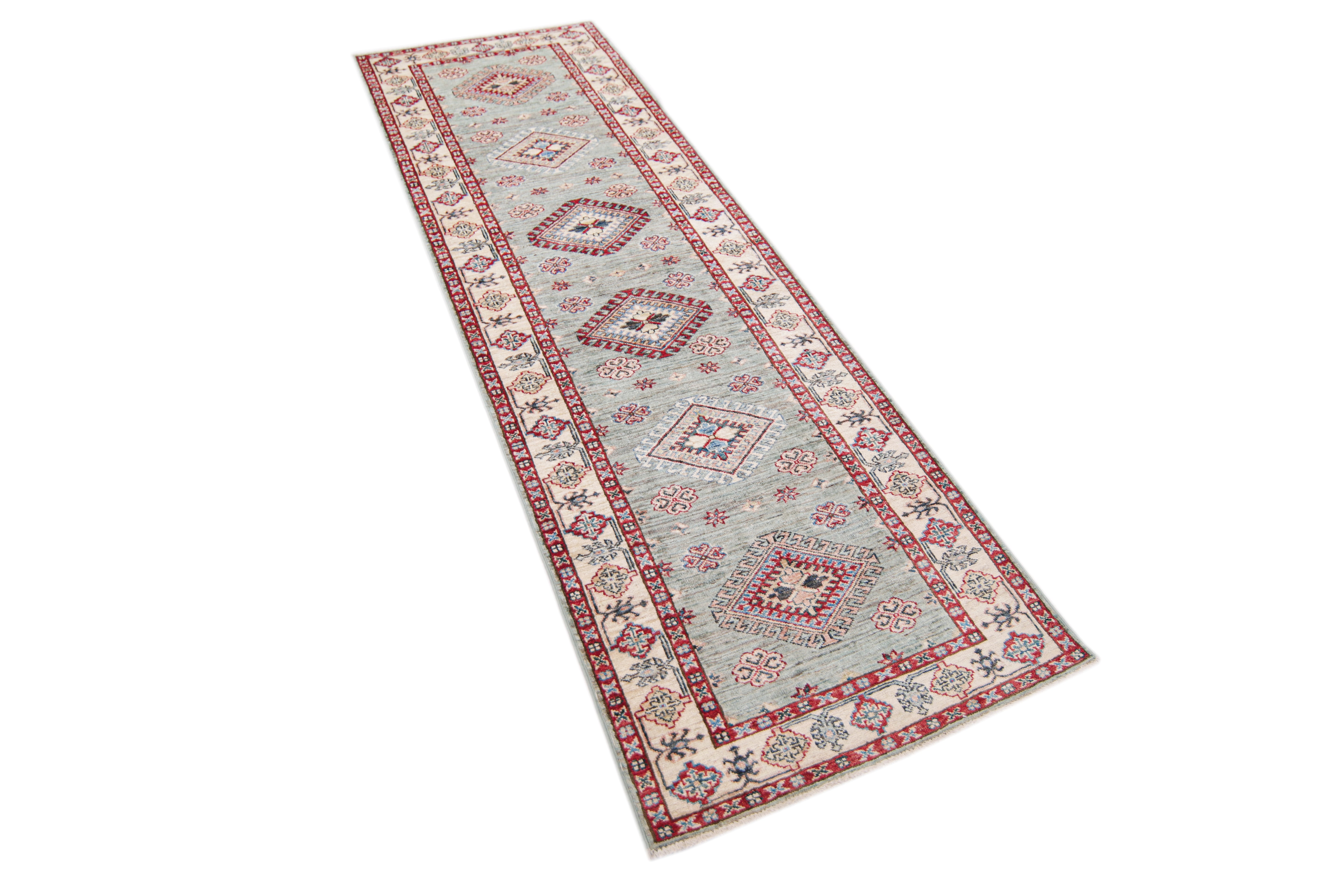 Supreme Kazak Green Rug PC 57512 - 2.48m X 0.80m