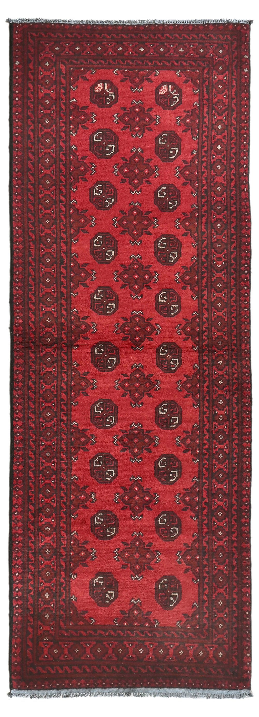 Red Afghan Rug PC 50700 - 2.47m X 0.78m