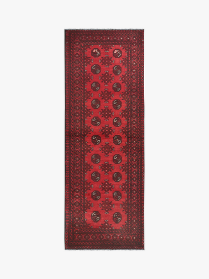 Red Afghan Rug PC 50700 - 2.47m X 0.78m