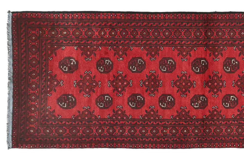 Red Afghan Rug PC 50700 - 2.47m X 0.78m