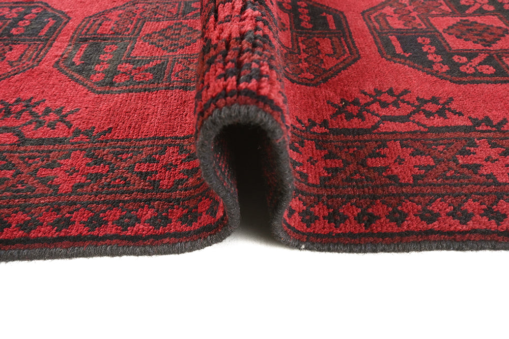 Red Afghan Rug PC 50701 - 2.44m X 0.78m