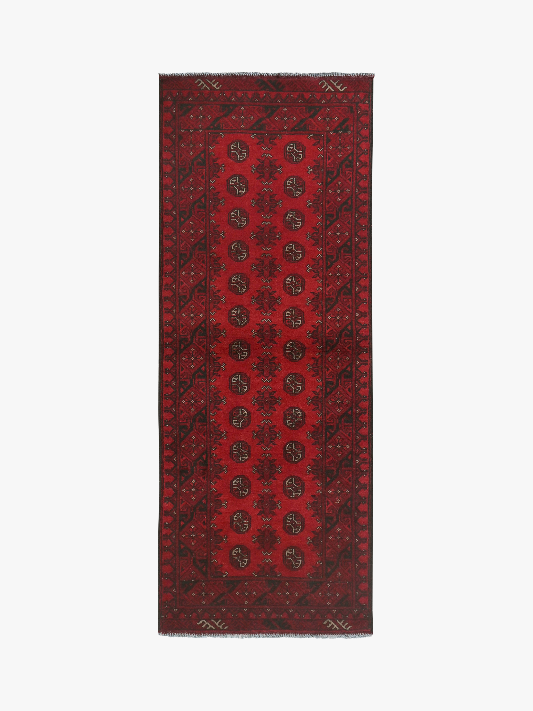 Red Afghan Rug PC 50699 - 2.43m X 0.78m