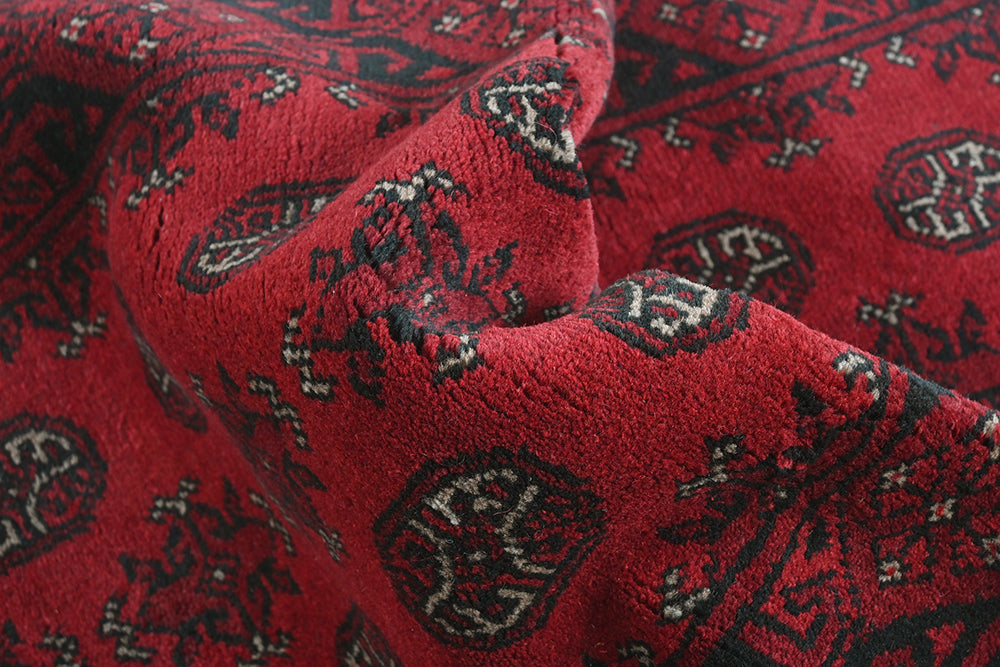 Red Afghan Rug PC 50699 - 2.43m X 0.78m
