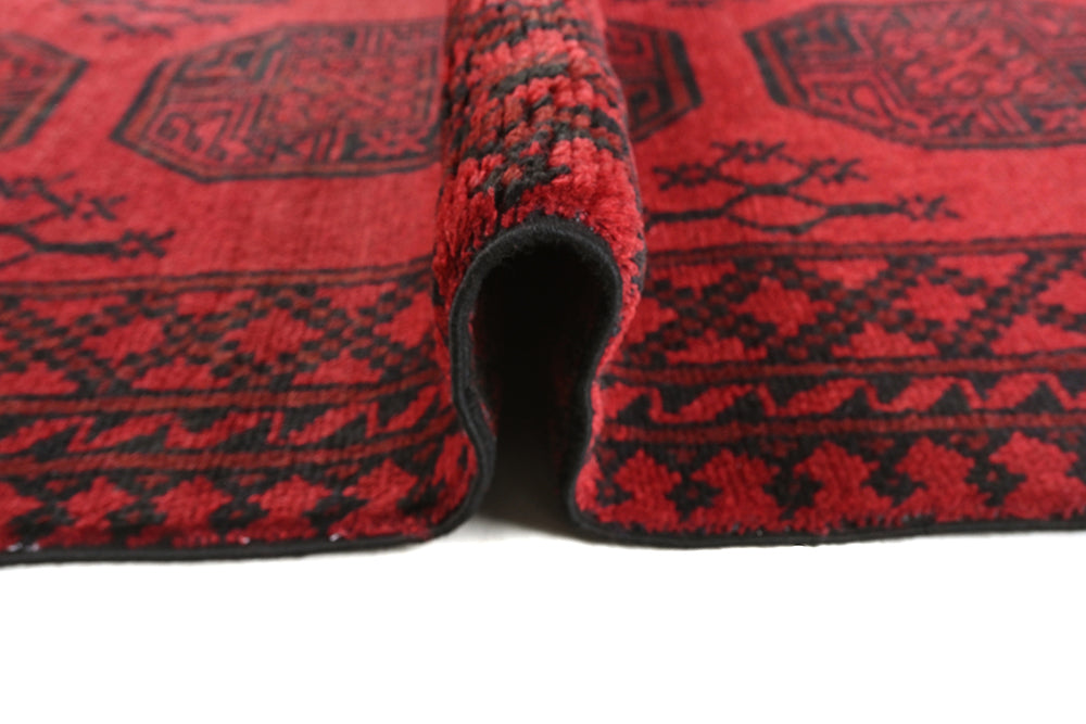 Red Afghan Rug PC 50698 - 2.40m X 0.78m