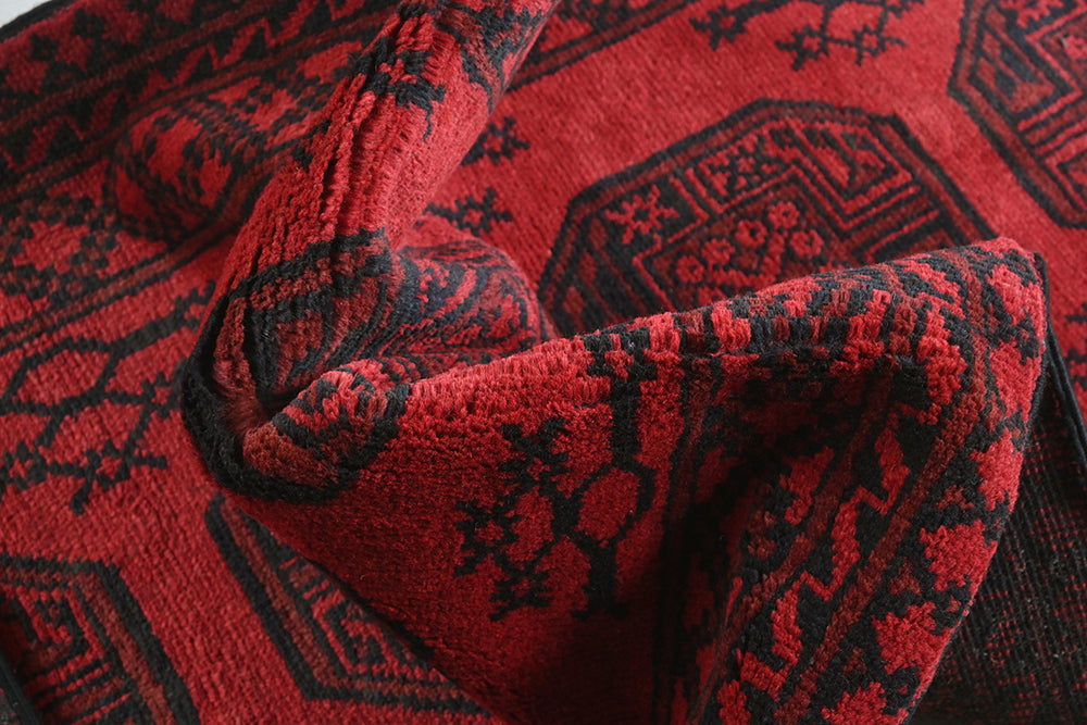 Red Afghan Rug PC 50698 - 2.40m X 0.78m