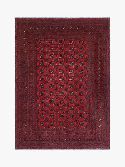 Red Afghan Red Rug PC 57761 - 2.37m X 1.61m