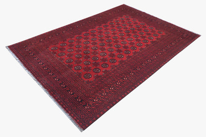 Red Afghan Red Rug PC 57761 - 2.37m X 1.61m