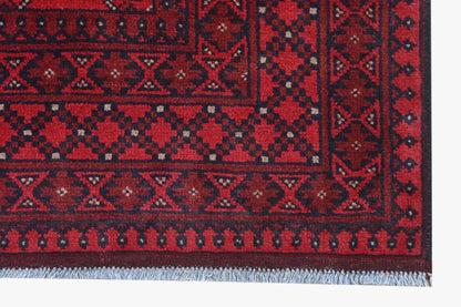 Red Afghan Red Rug PC 57763 - 2.27m X 1.68m