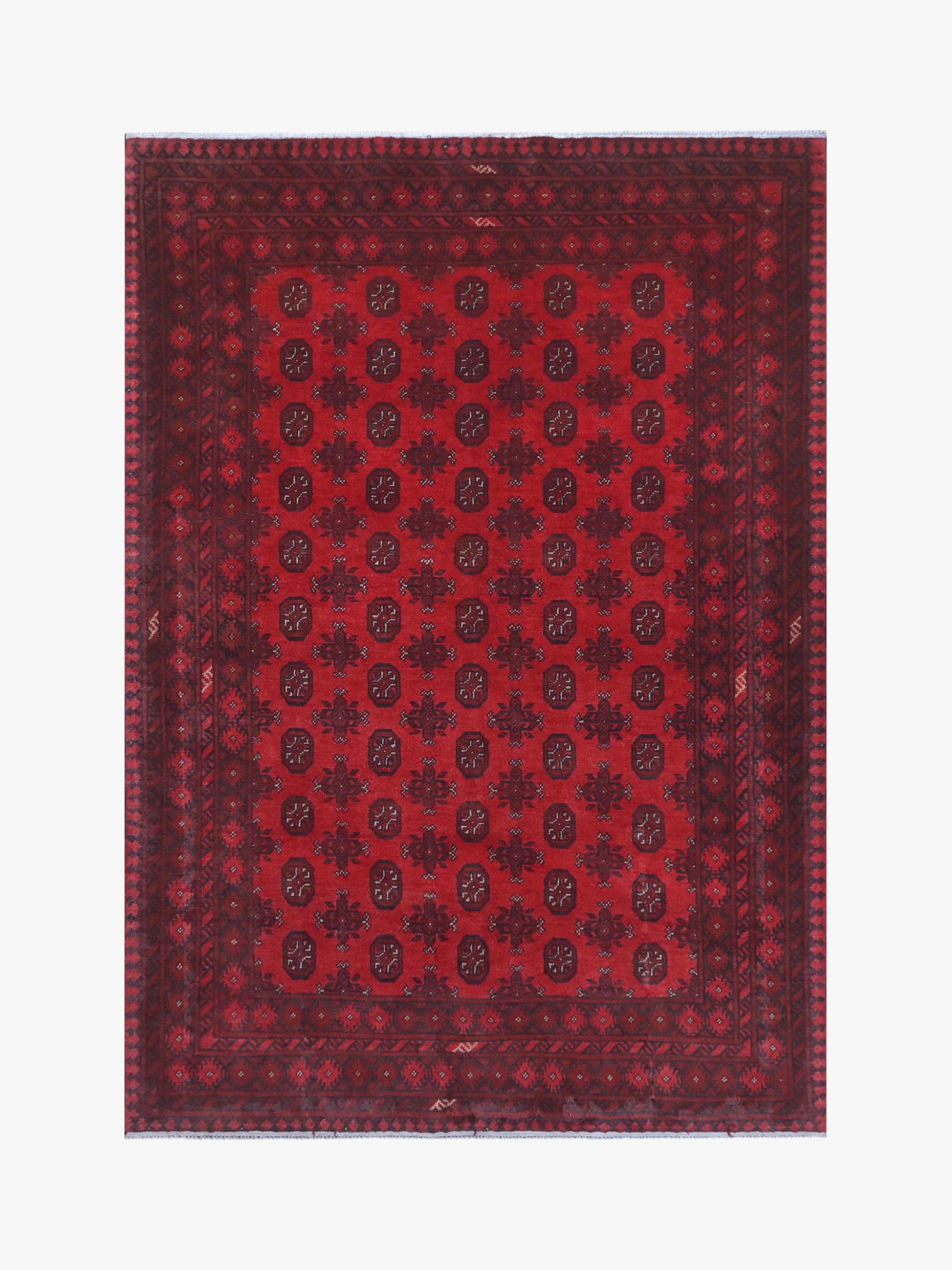 Red Afghan Red Rug PC 57758 - 2.34m X 1.54m
