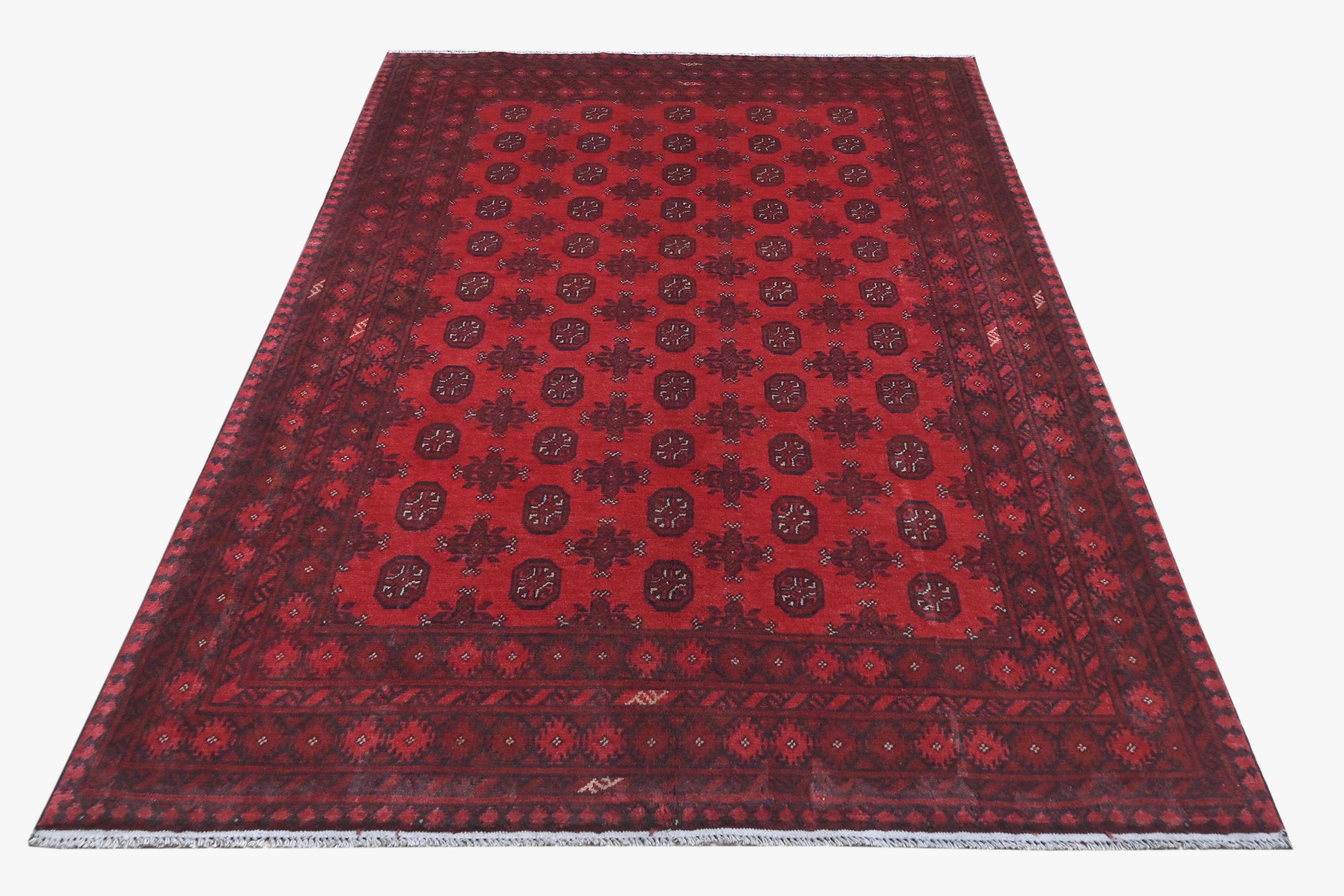 Red Afghan Red Rug PC 57758 - 2.34m X 1.54m