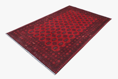 Red Afghan Red Rug PC 57758 - 2.34m X 1.54m