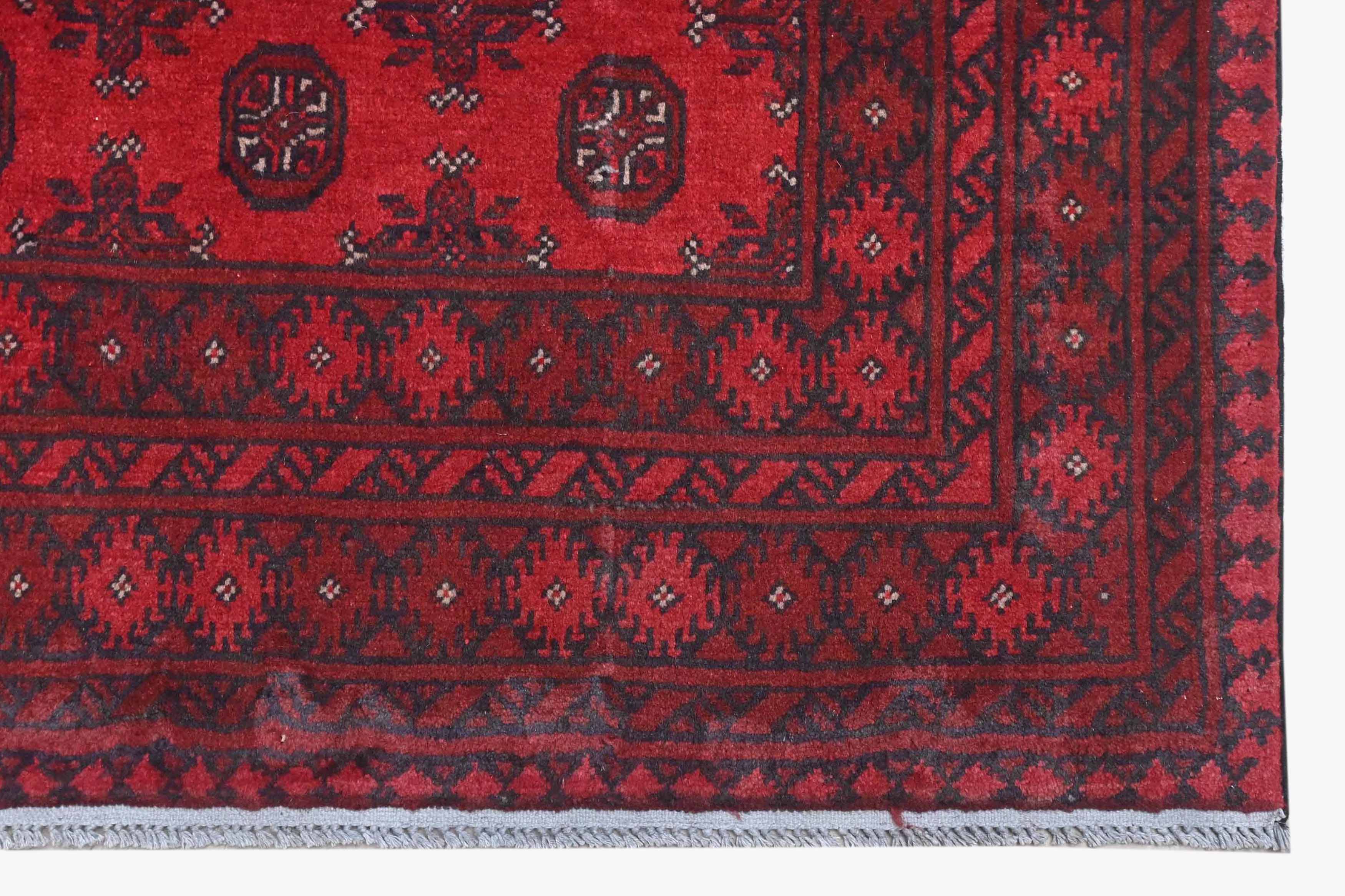 Red Afghan Red Rug PC 57758 - 2.34m X 1.54m