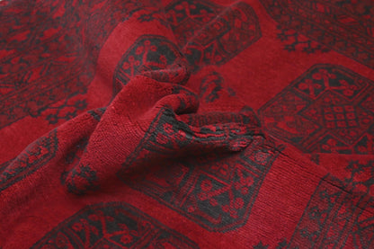 Red Afghan Red Rug PC 57759 - 2.33m X 1.61m