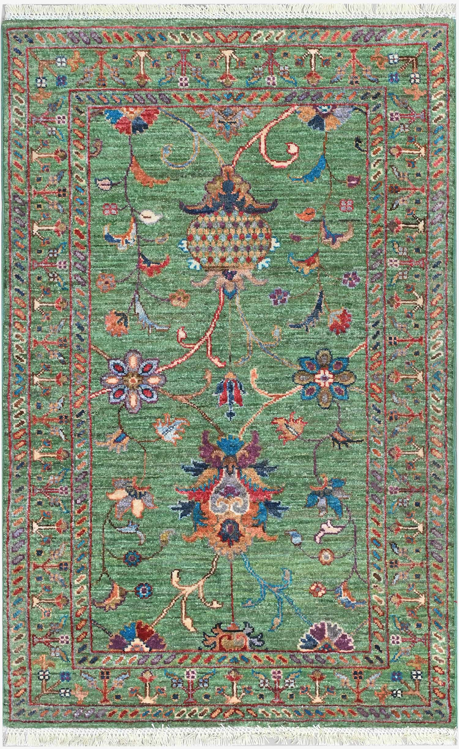 Sultani Green Rug PC 53847 - 1.24m X 0.80m