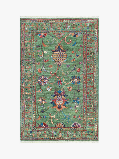 Sultani Green Rug PC 53847 - 1.24m X 0.80m