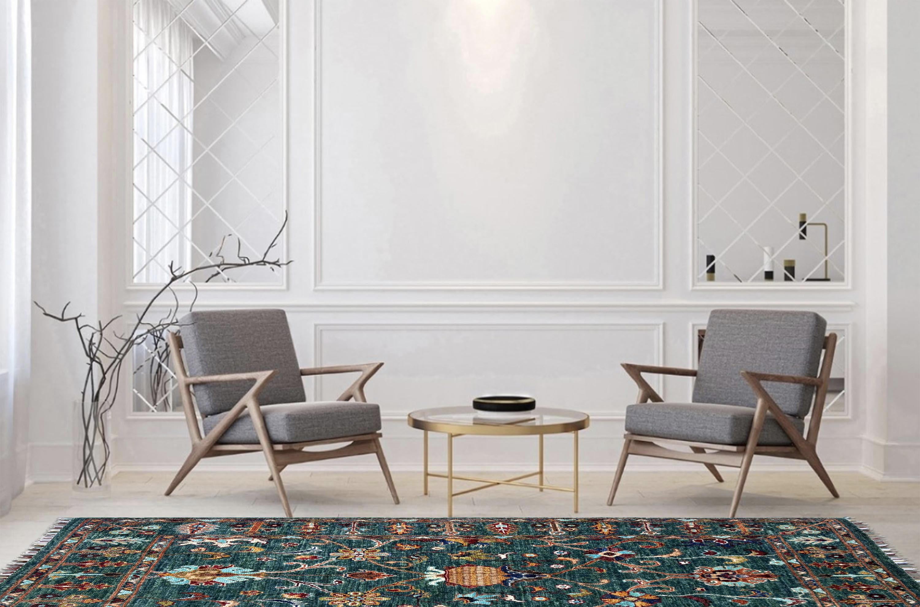 Sultani Green Rug PC 57418 - 1.41m X 1.08m