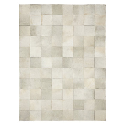 Cow Hide Tile White Rug