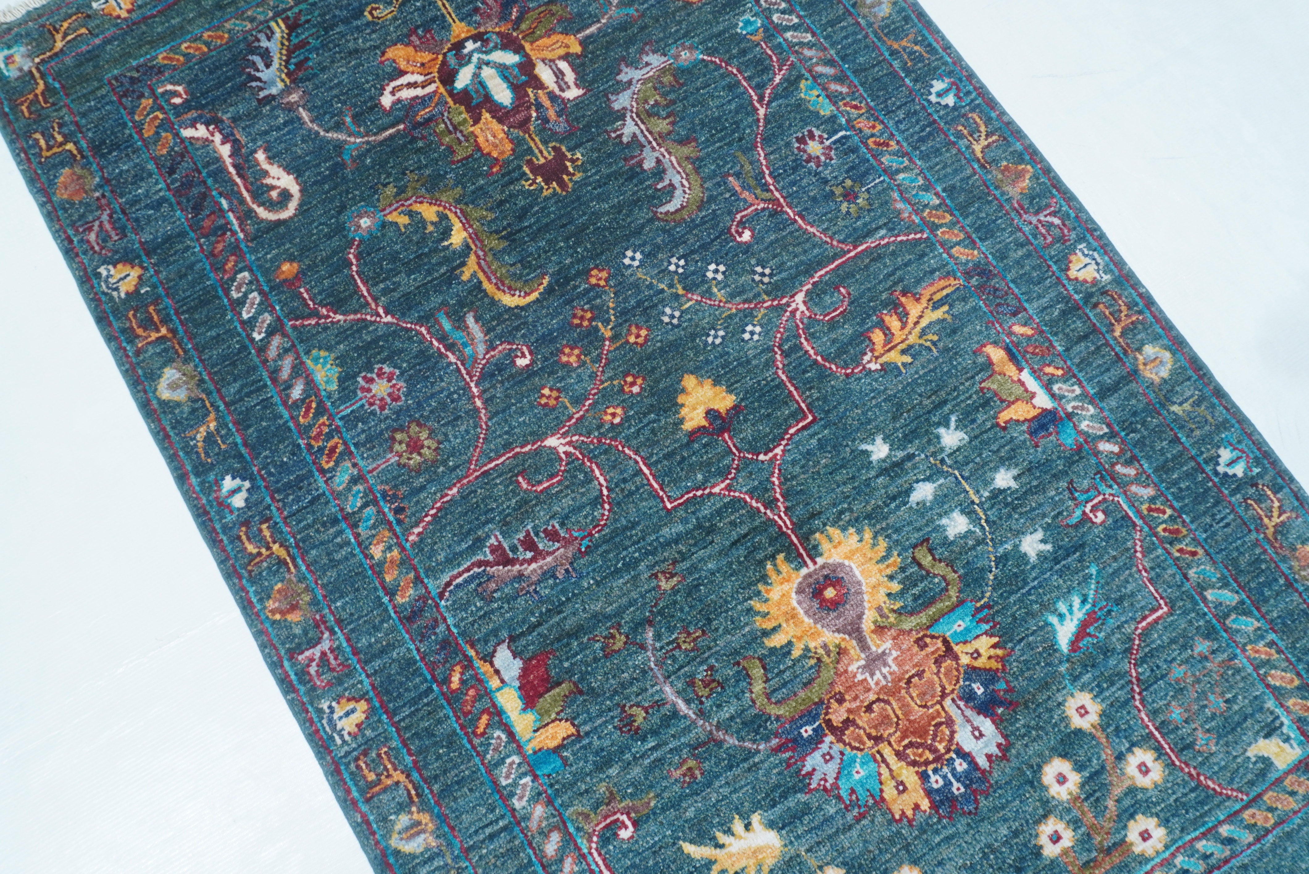 Sultani Green Rug PC 55873 - 1.34m X 0.83m