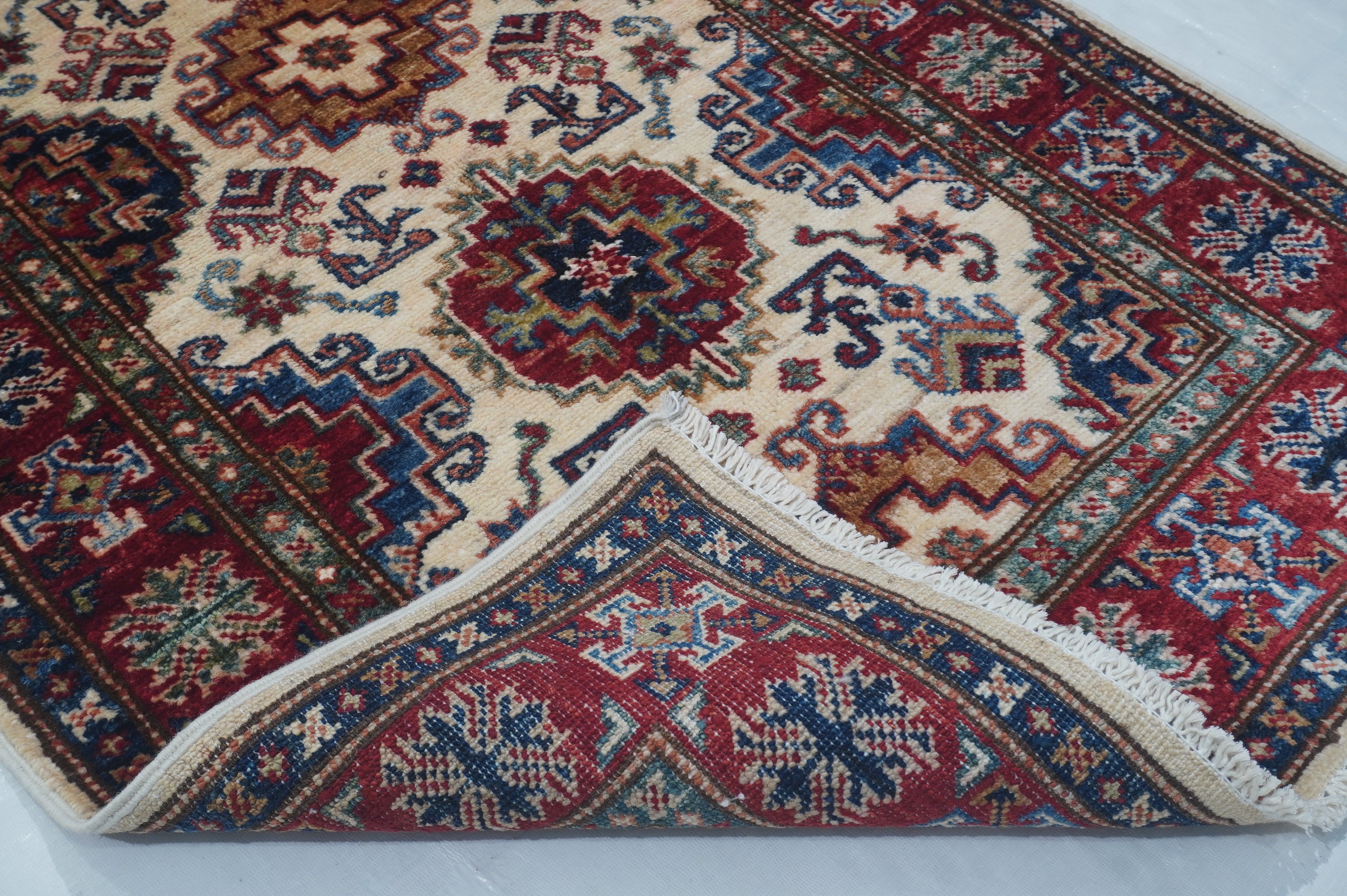 Supreme Kazak Beige Rug PC 53121 - 2.20m X 0.74m