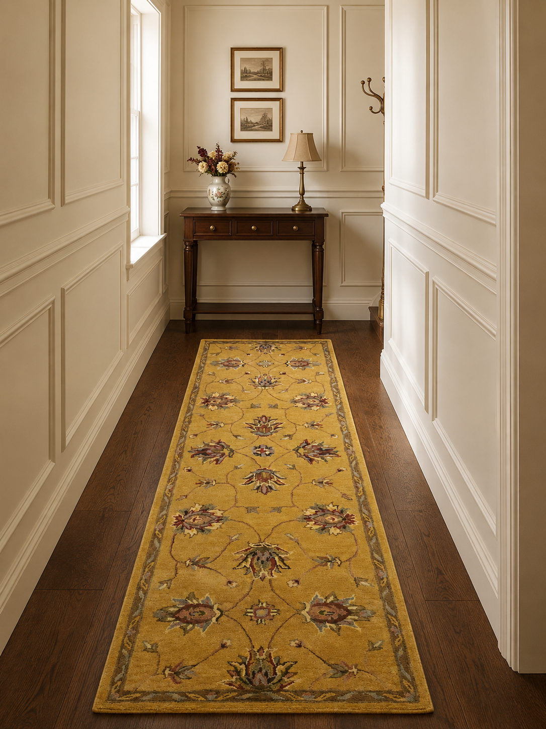 Sarnath Gold Runner Rug