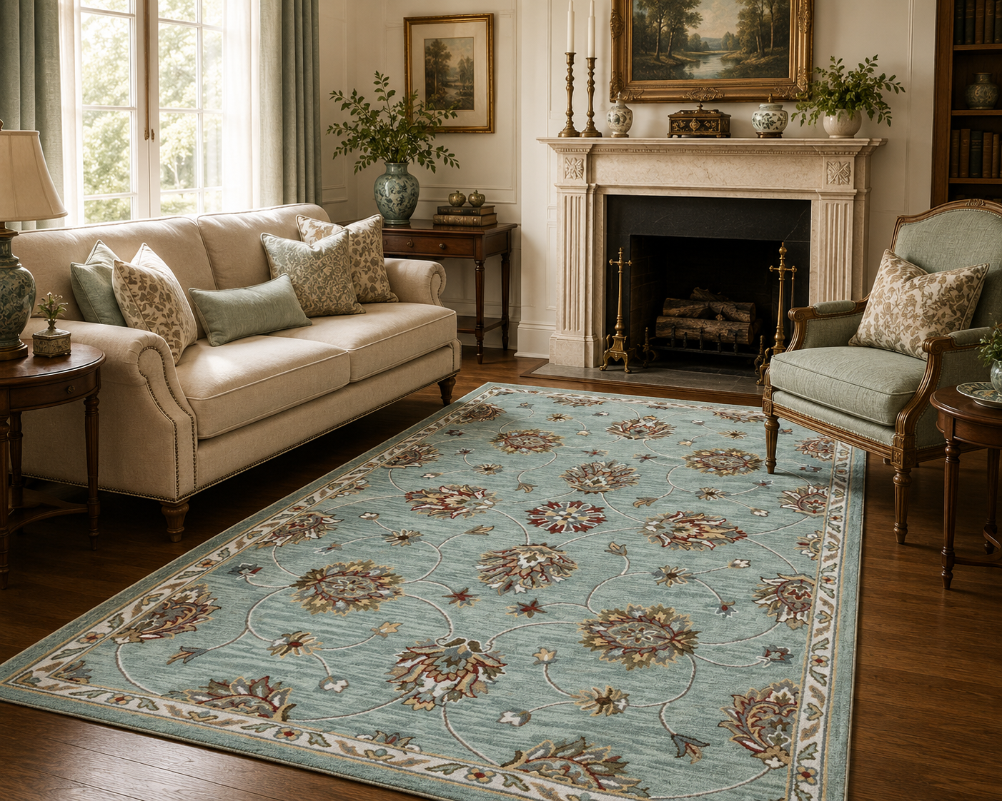 Sarnath Green Rug