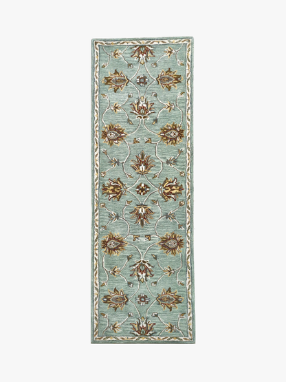 Sarnath Green Runner Rug