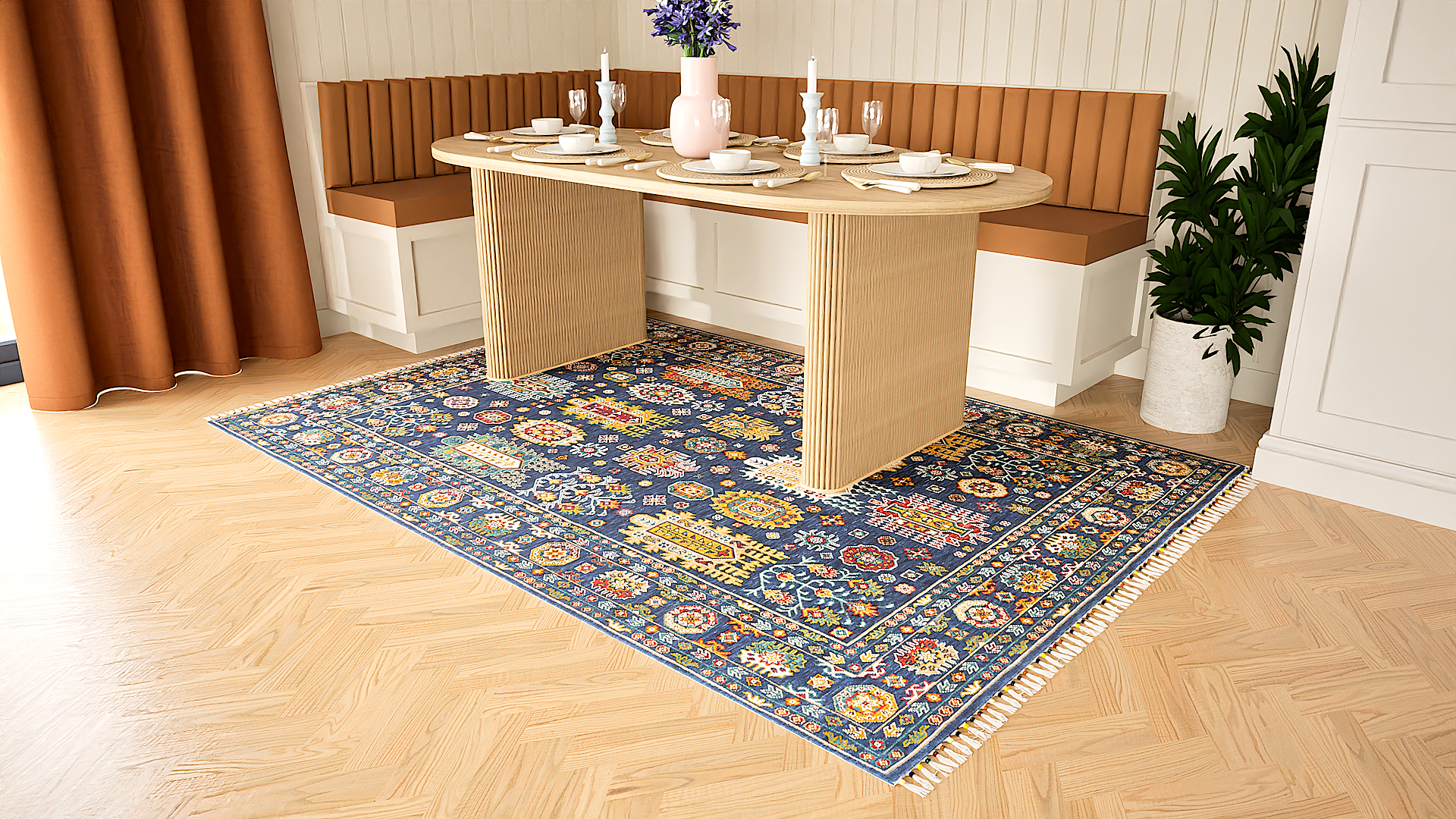 Malaki Kazak Blue Rug