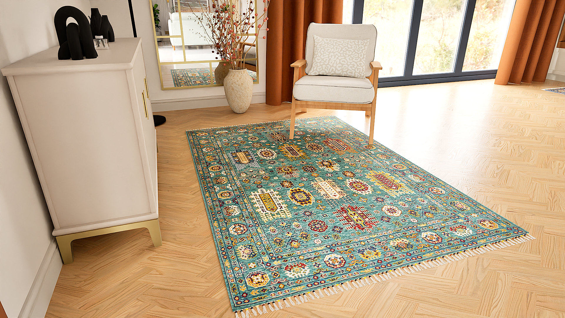 Malaki Kazak Green Rug