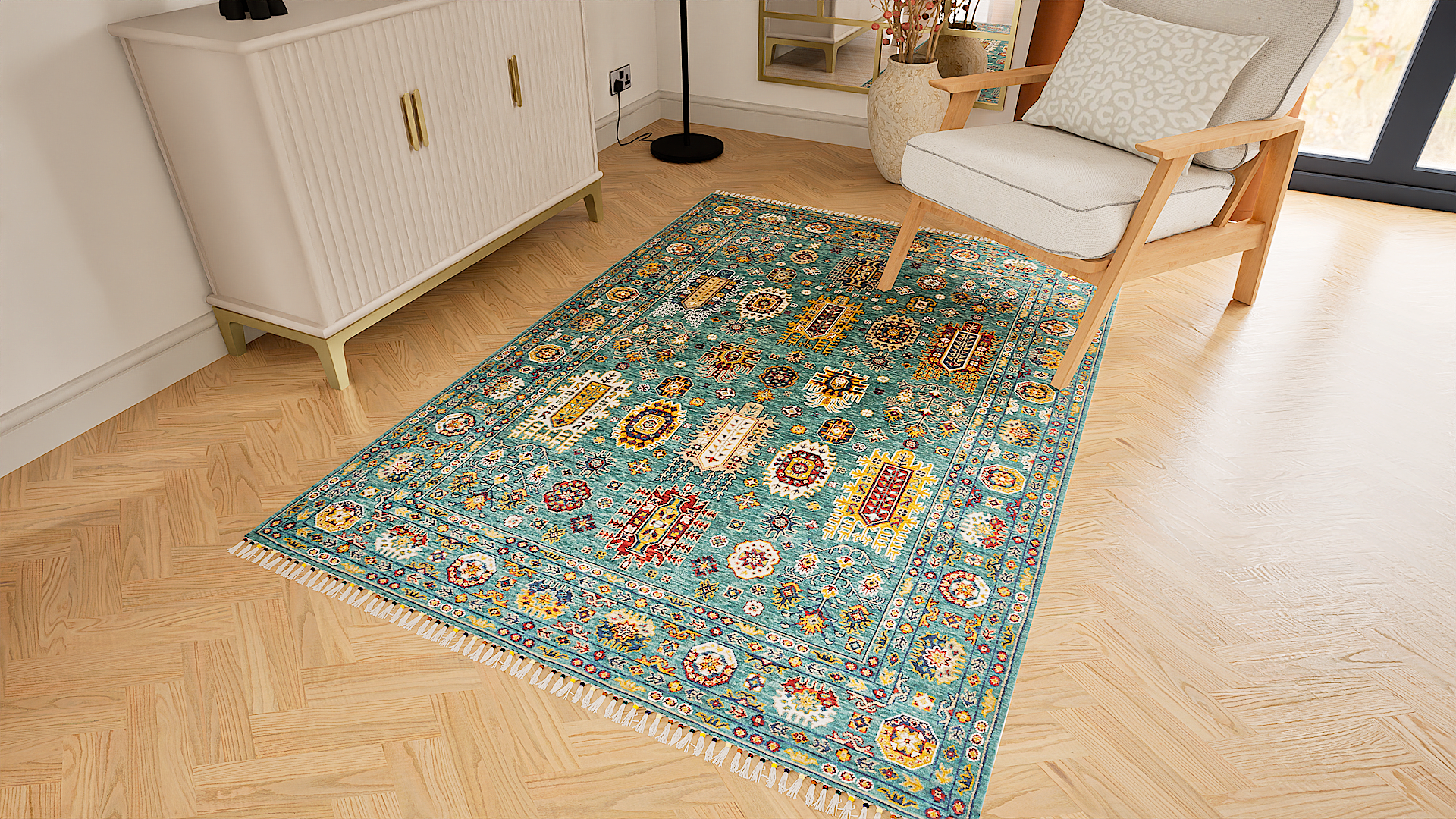 Malaki Kazak Green Rug
