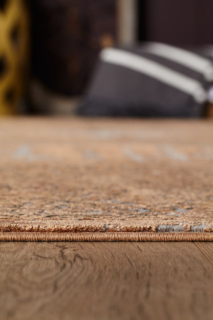 Toros Distressed Medallion Copper Overdyed Rug