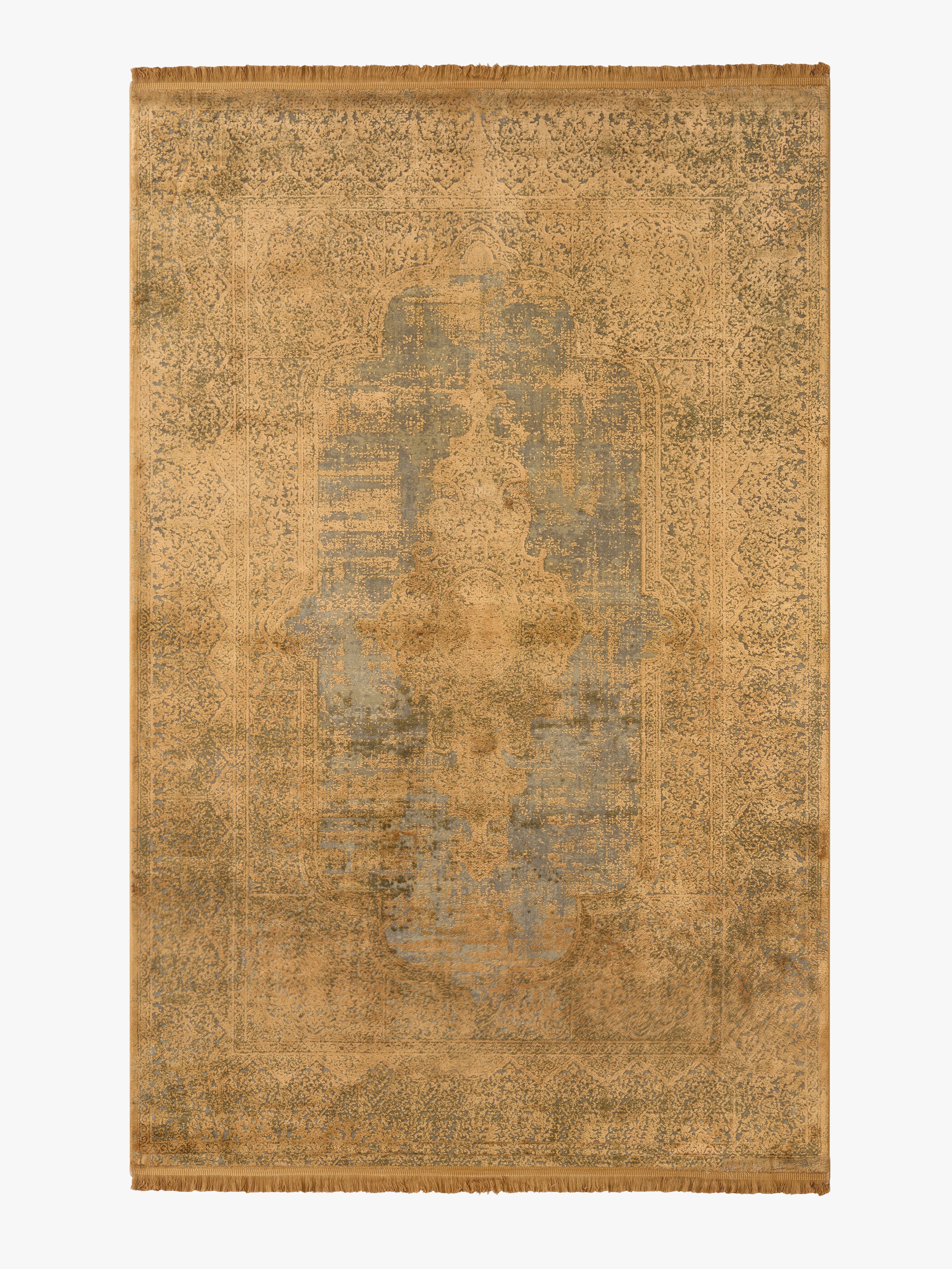 Toros Distressed Medallion Copper Overdyed Rug
