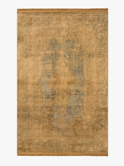 Toros Distressed Medallion Copper Overdyed Rug