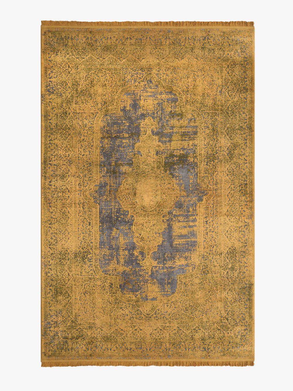 Toros Distressed Medallion Gold Overdyed Rug – Gooch Luxury Rugs