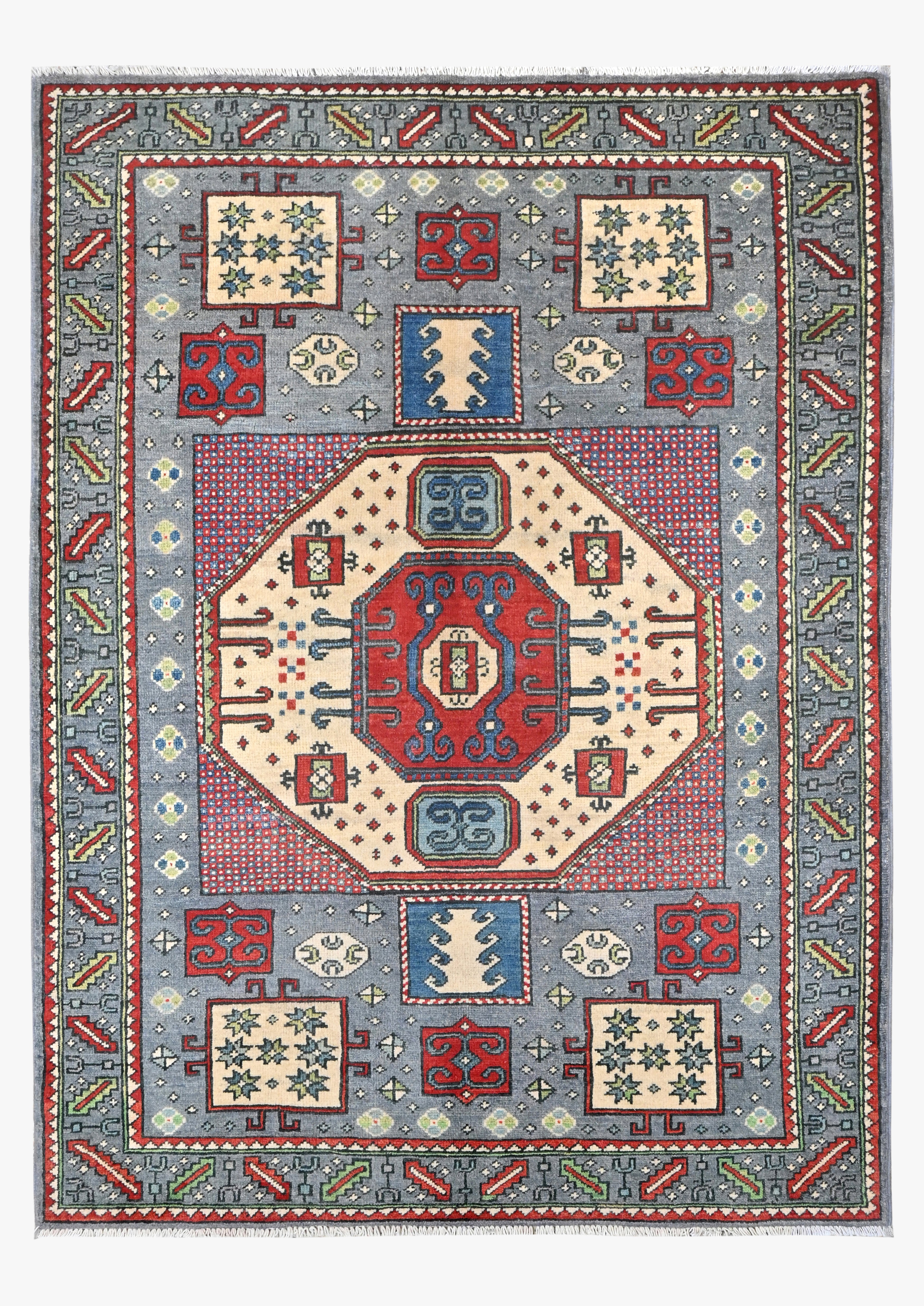 Kazak Grey Rug PC 54337 - 1.65m X 1.25m