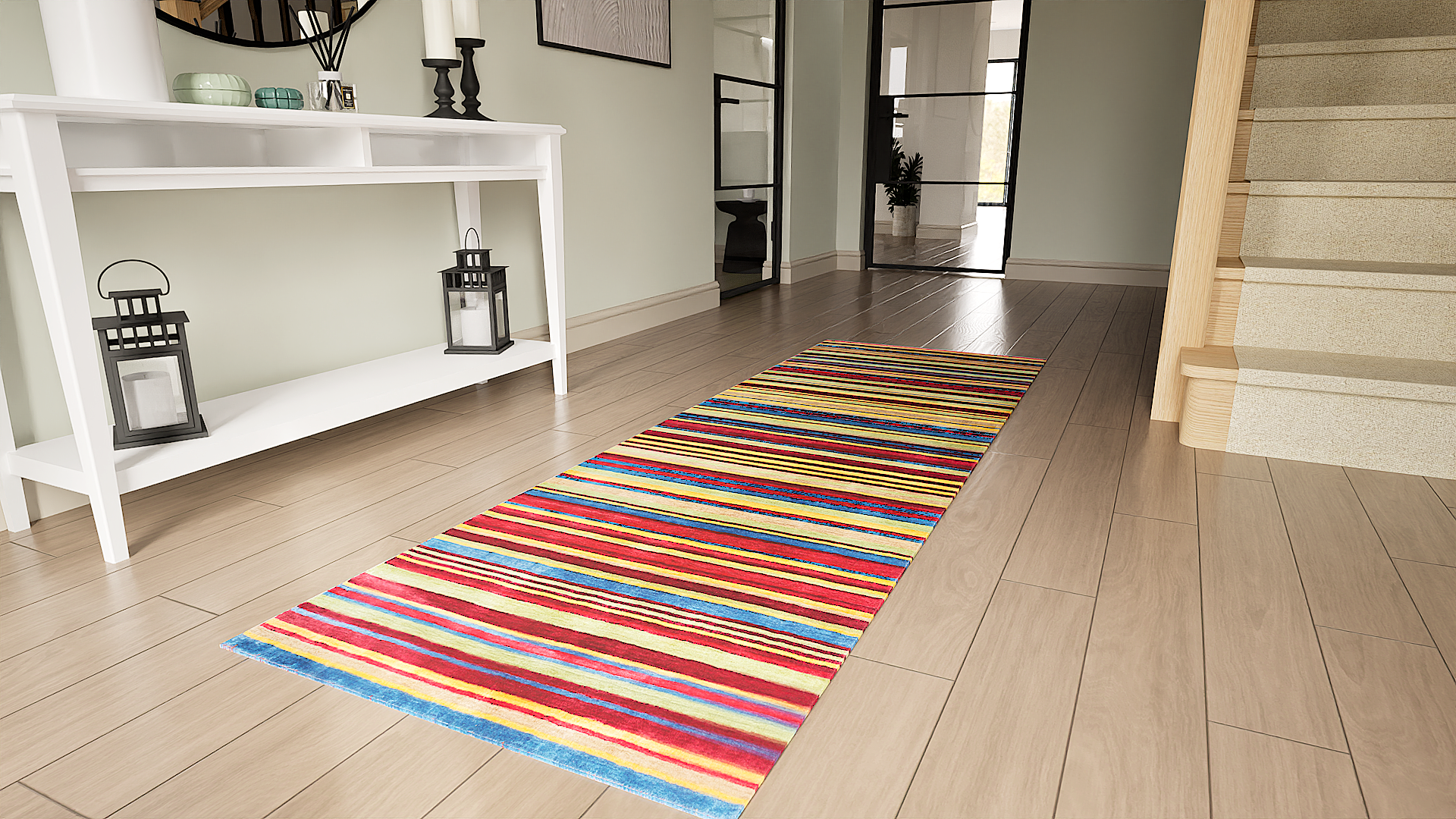 Spice Chilli Runner Stripe Rug