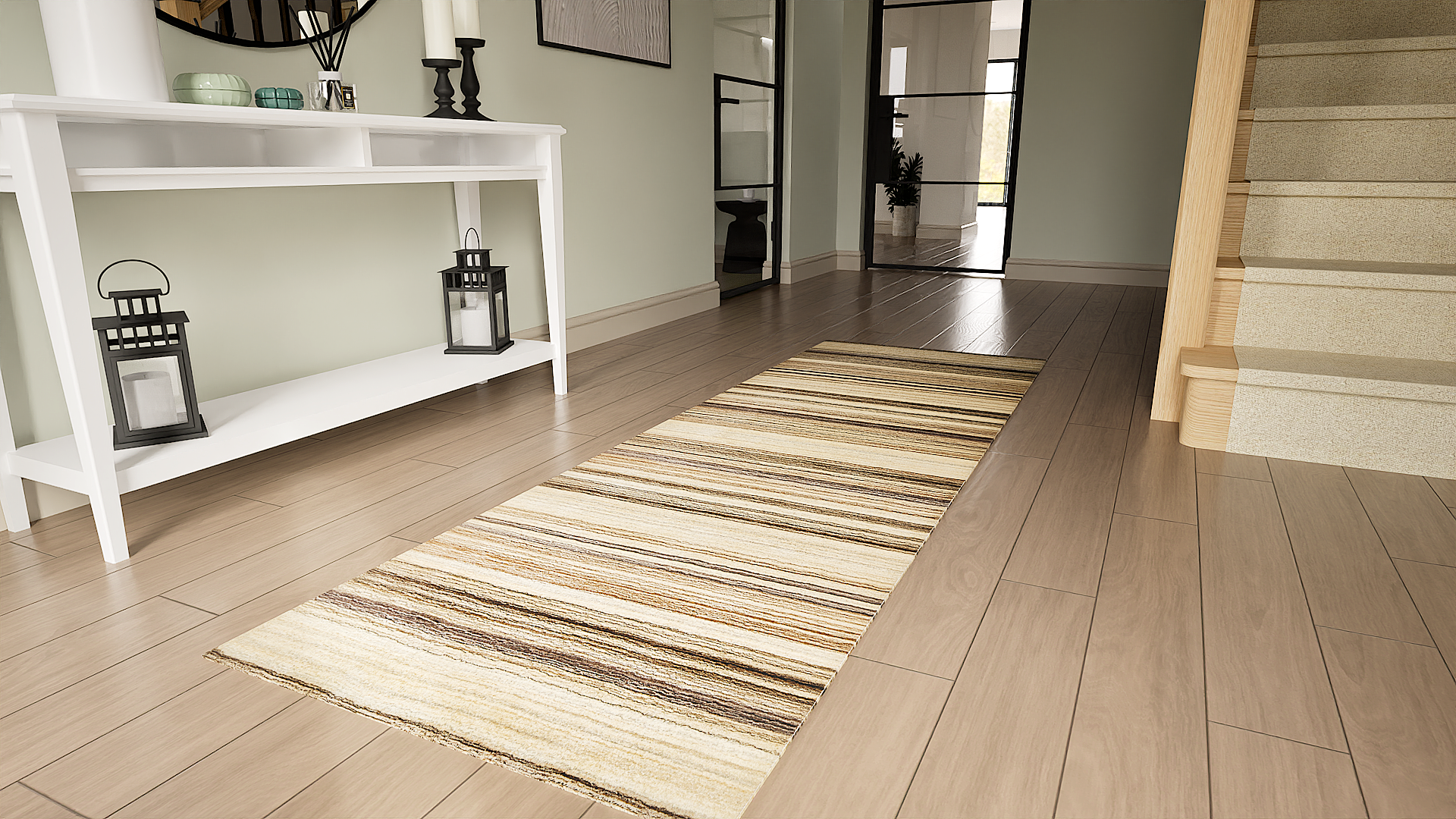 Spice Nutmeg Runner Stripe Rug