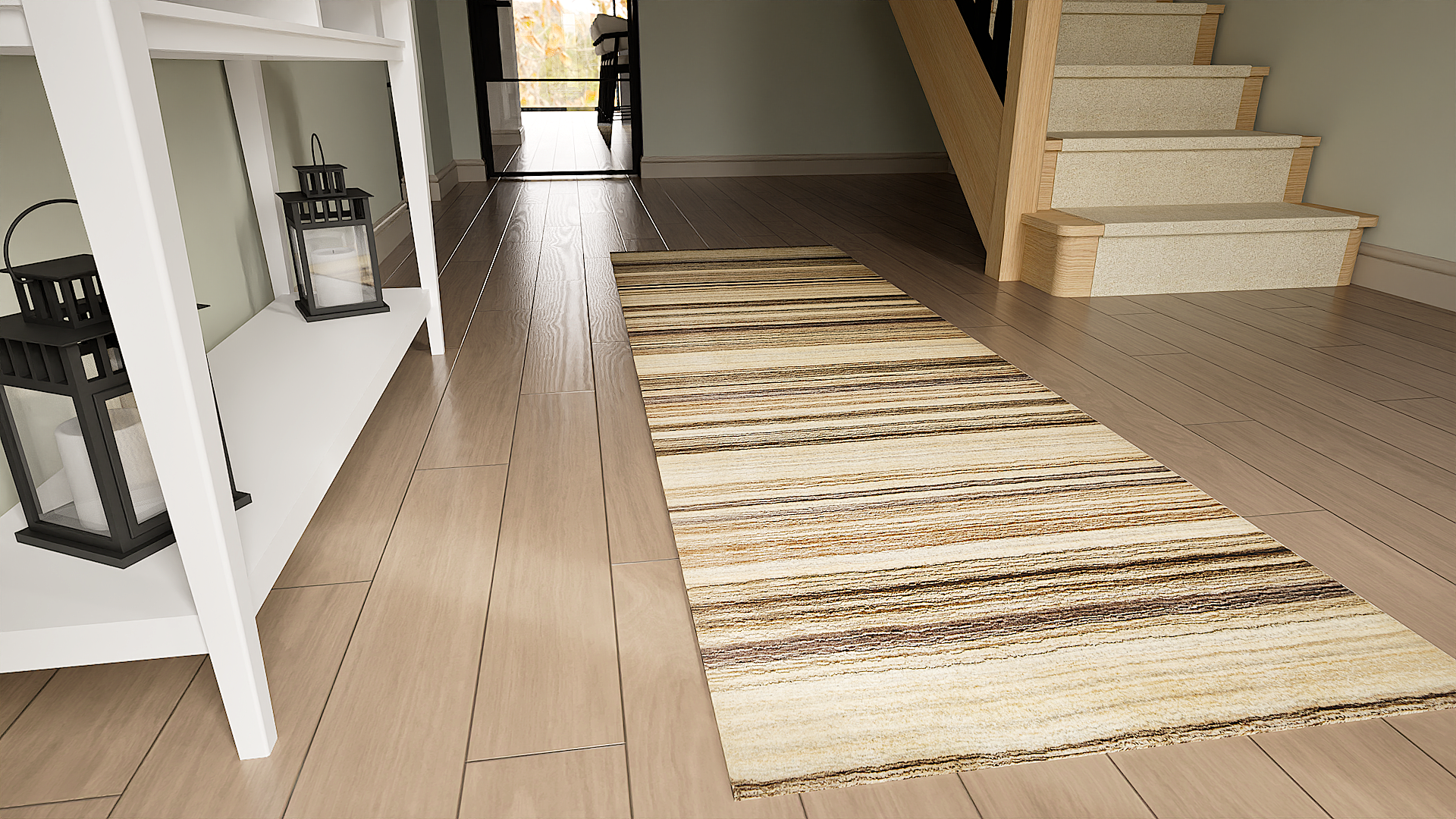 Spice Nutmeg Runner Stripe Rug