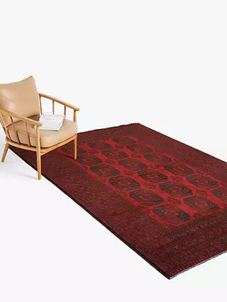 Red Afghan Rug - Elephant Foot