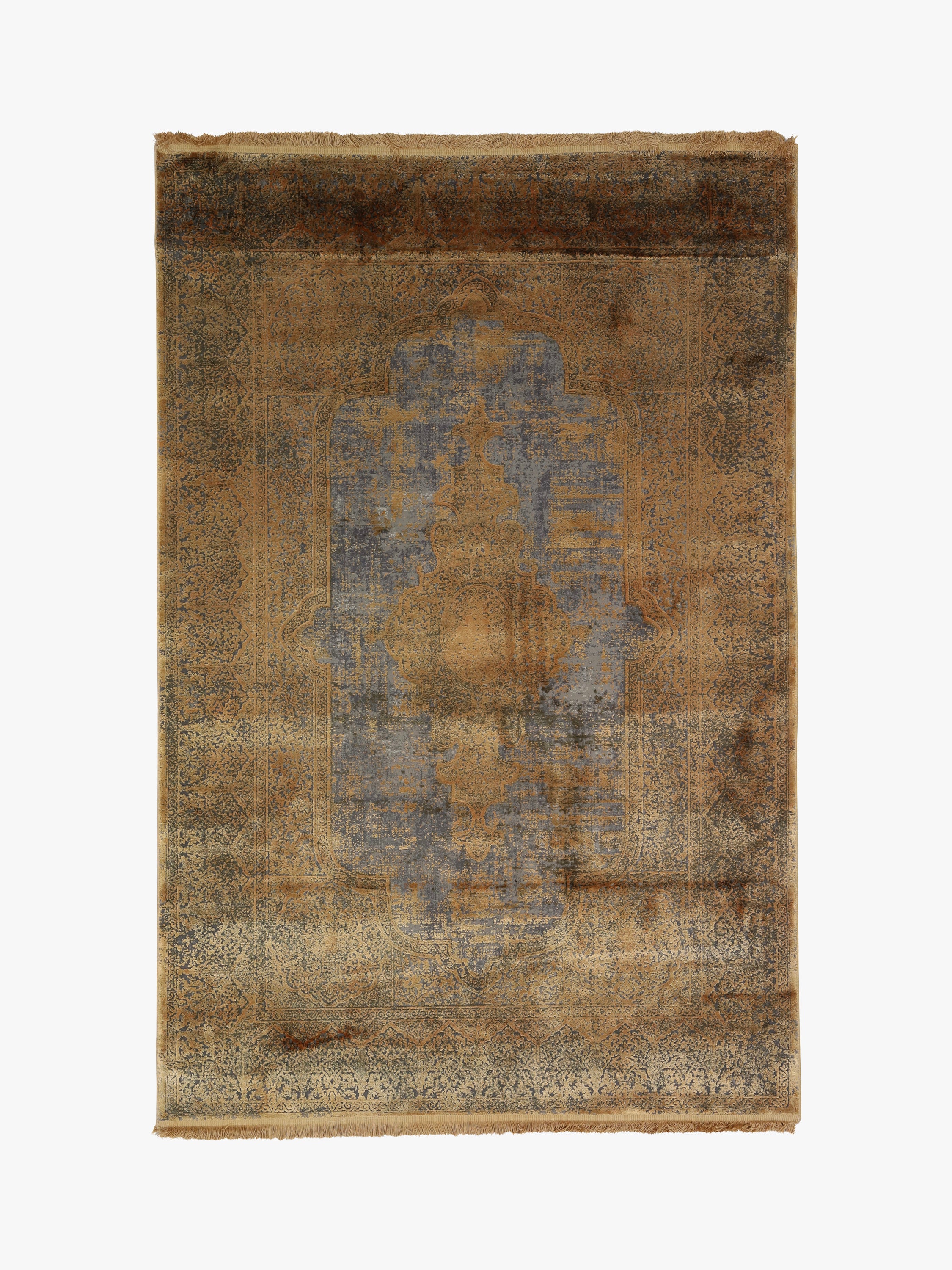 Toros Distressed Medallion Copper Overdyed Rug