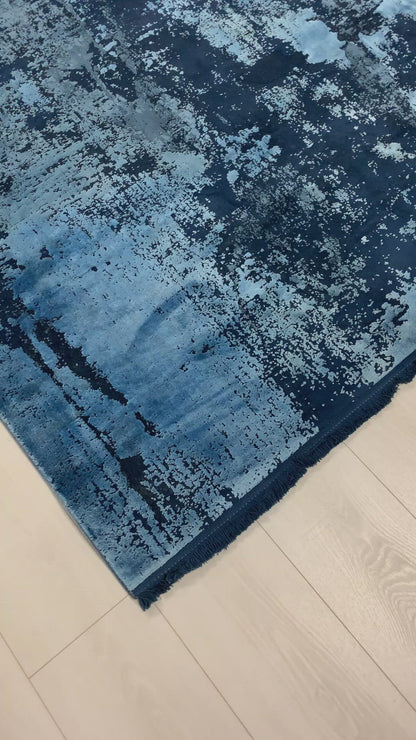 Toros Distressed Abstract Ink Overdyed Rug