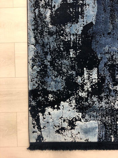 Toros Distressed Abstract Ink Overdyed Rug