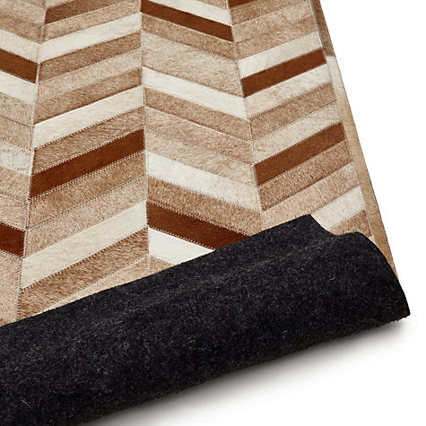 Cow Hide Chevron Natural Rug