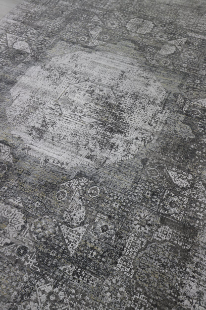 Toros Distressed Mamluk Silver Rug