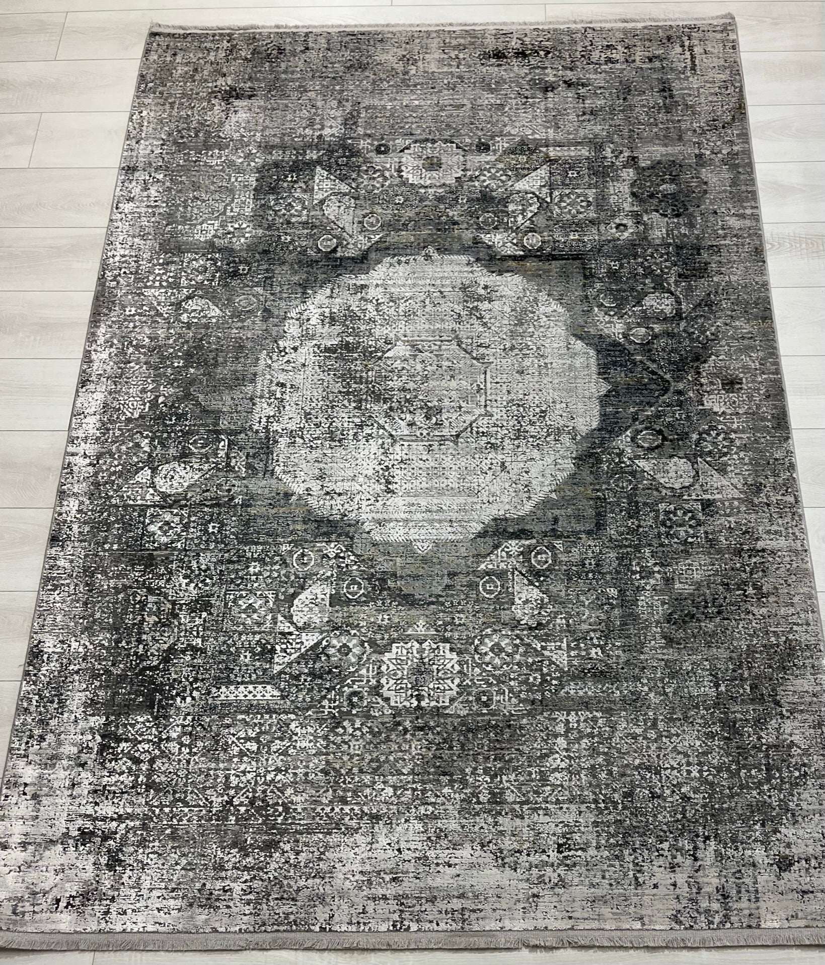 Toros Distressed Mamluk Silver Rug
