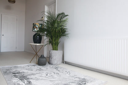 Toros Distressed Abyss Frost Grey Rug