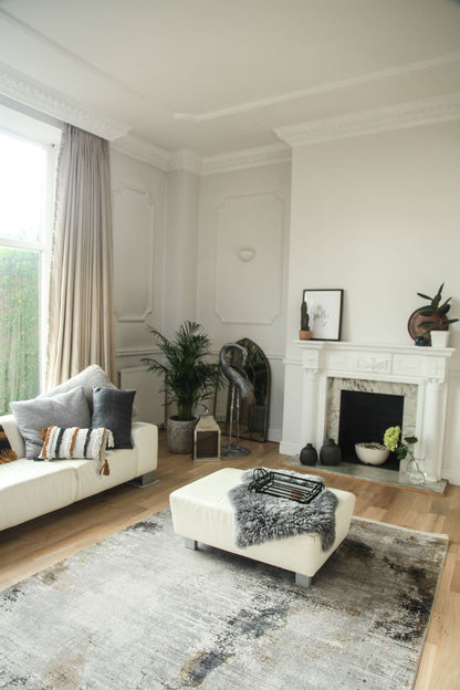Toros Distressed Illusion Frost Grey Rug
