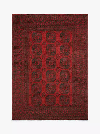 Red Afghan Rug - Elephant Foot