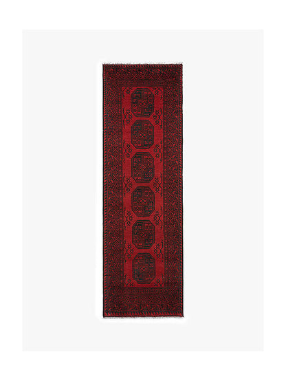 Red Afghan Rug - Elephant Foot