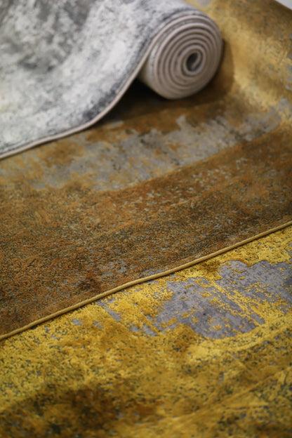 Toros Distressed Medallion Copper Overdyed Rug